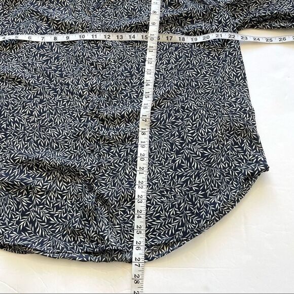 Morris & Co. x  H&M Leaf Pattern Blue Blouse, Size 12 - Picture 6 of 7